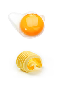 fried egg and swirl of butter